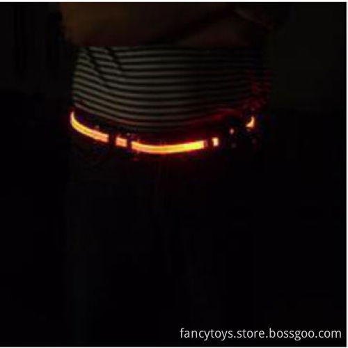 LED flat optical fiber flashing girdle
